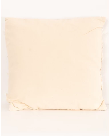 Coussin beige franges