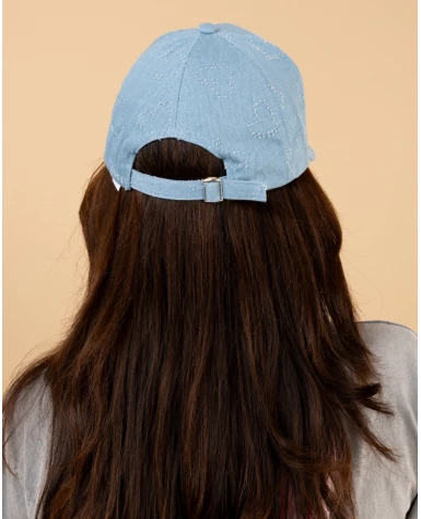 Casquette jean coeurs