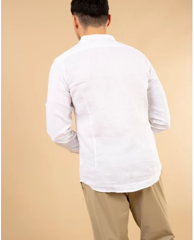 Chemise col mão lin
