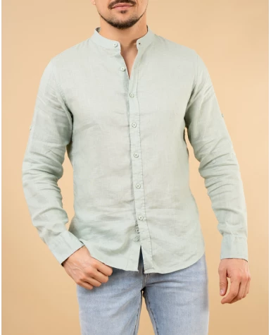 Chemise col mão lin