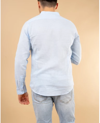 Chemise col mão lin