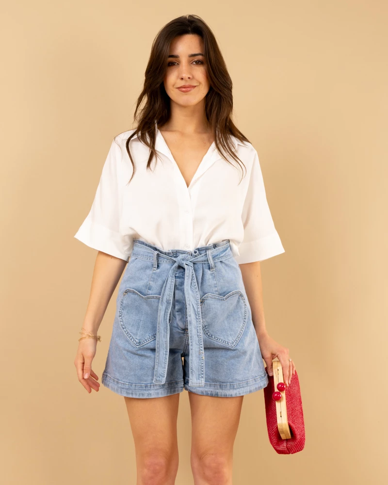Short poches coeurs