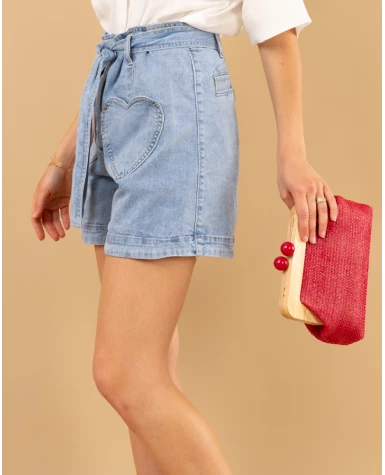 Short poches coeurs