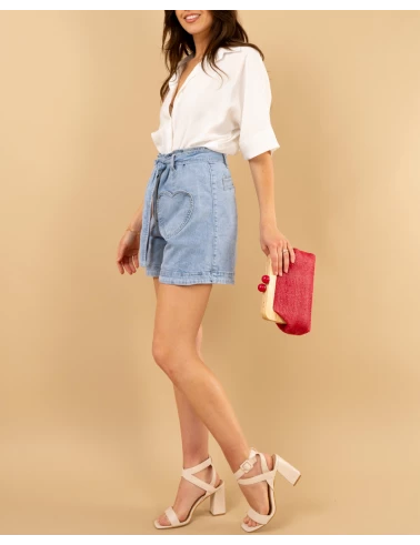 Short poches coeurs