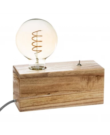 Lampe socle bois
