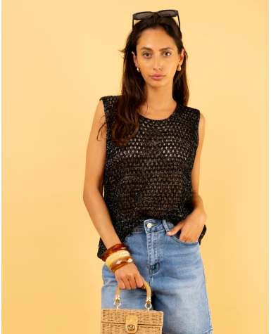 Débardeur ajouré lurex