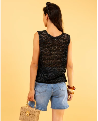 Débardeur ajouré lurex