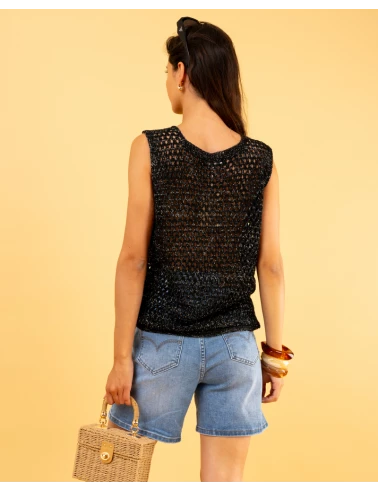 Débardeur ajouré lurex