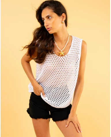Débardeur ajouré lurex