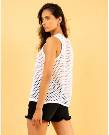 Débardeur ajouré lurex