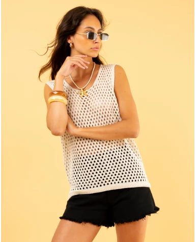 Débardeur ajouré lurex