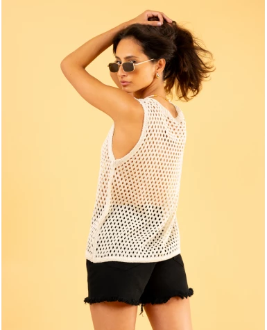Débardeur ajouré lurex