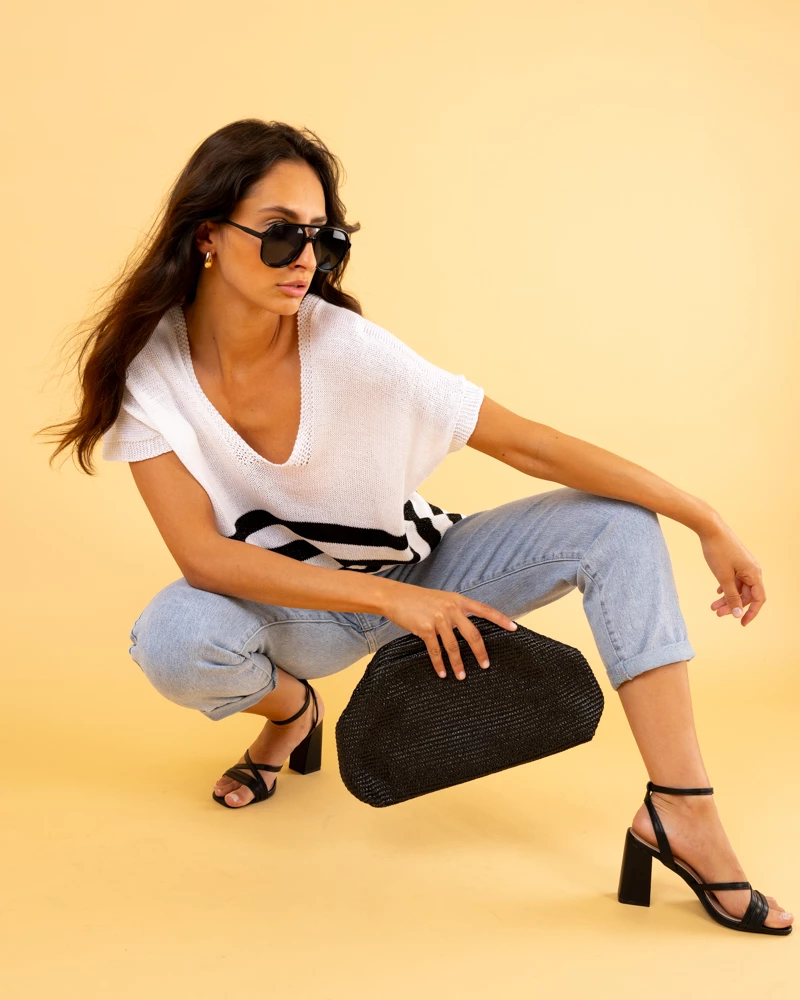 Top rayé lurex