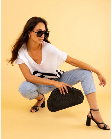 Top rayé lurex