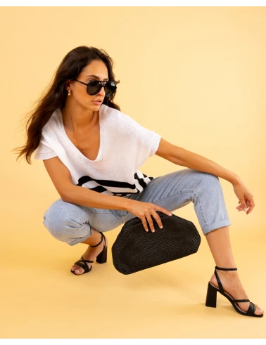 Top rayé lurex