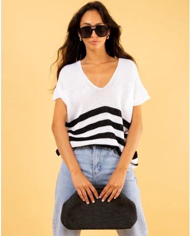 Top rayé lurex