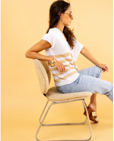 Top rayé lurex
