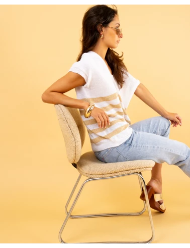 Top rayé lurex