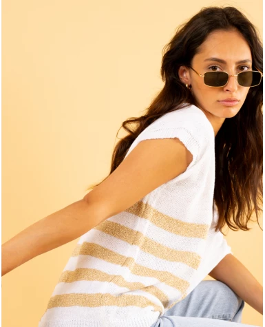 Top rayé lurex