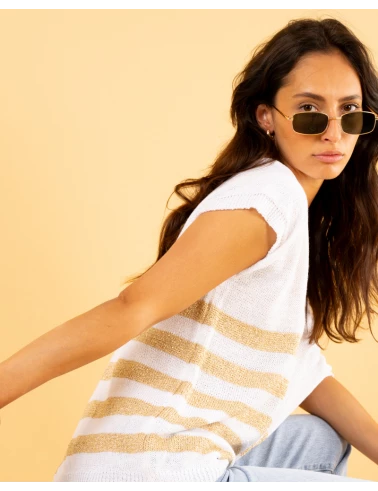 Top rayé lurex