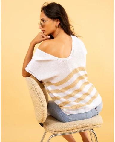 Top rayé lurex