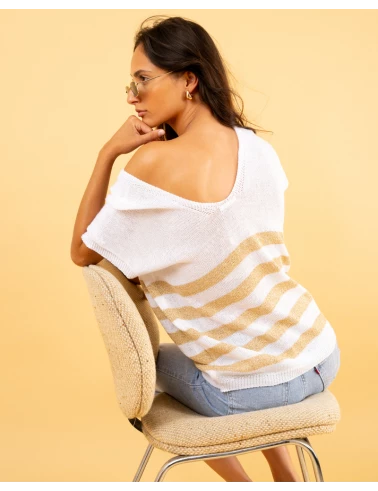 Top rayé lurex