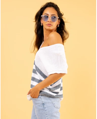 Top rayé lurex