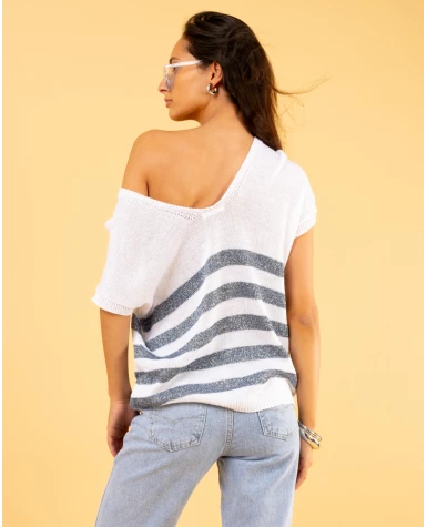 Top rayé lurex