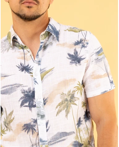 Chemise palmiers lin