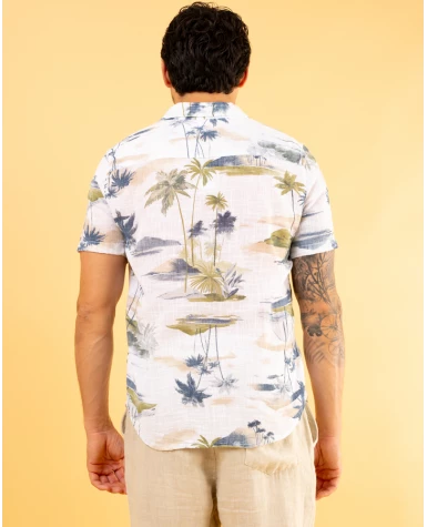 Chemise palmiers lin