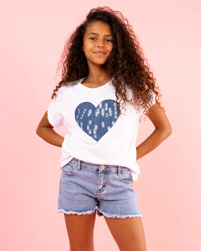 T-Shirt coeur jean