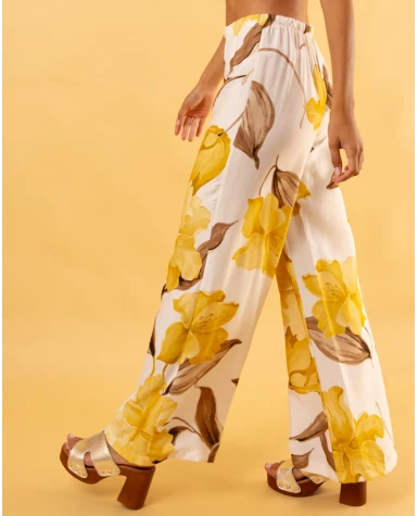 Pantalon imprimé jaune