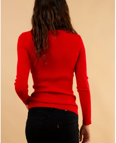 Pull strie boutons