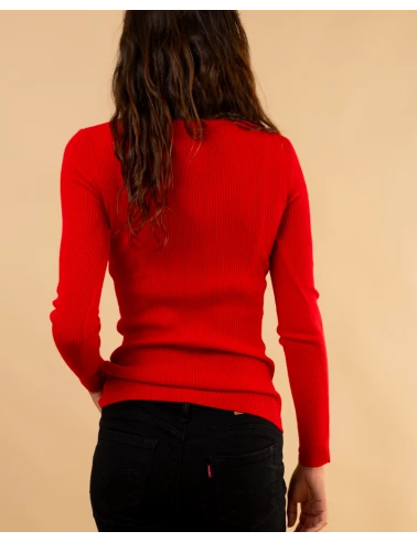 Pull strie boutons