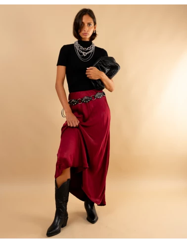 Jupe longue satinée