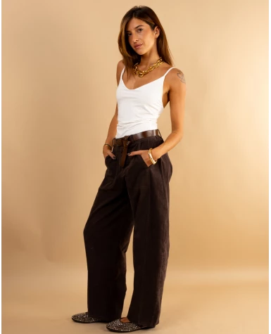 Pantalon balloon côtelé