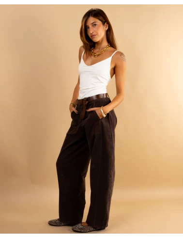 Pantalon balloon côtelé
