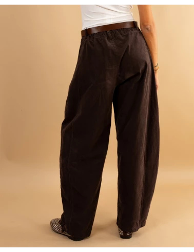 Pantalon balloon côtelé