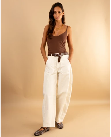 Pantalon balloon côtelé
