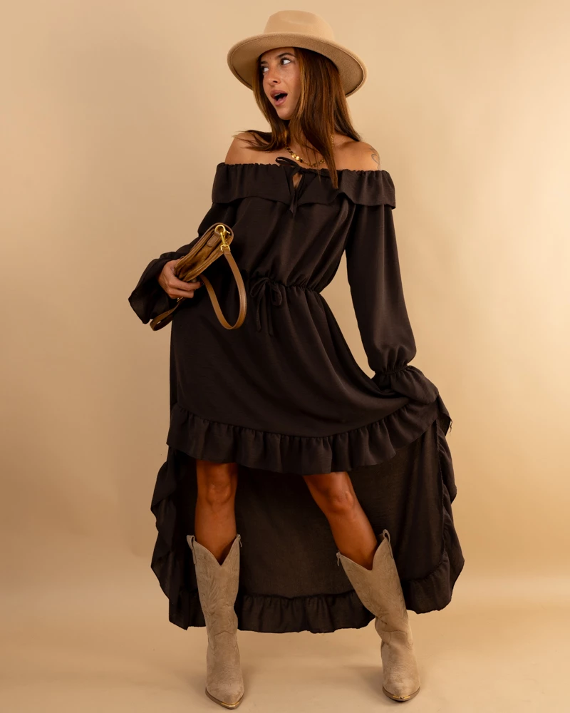 Robe longue volants