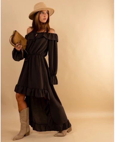 Robe longue volants