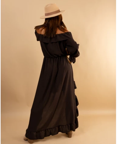 Robe longue volants