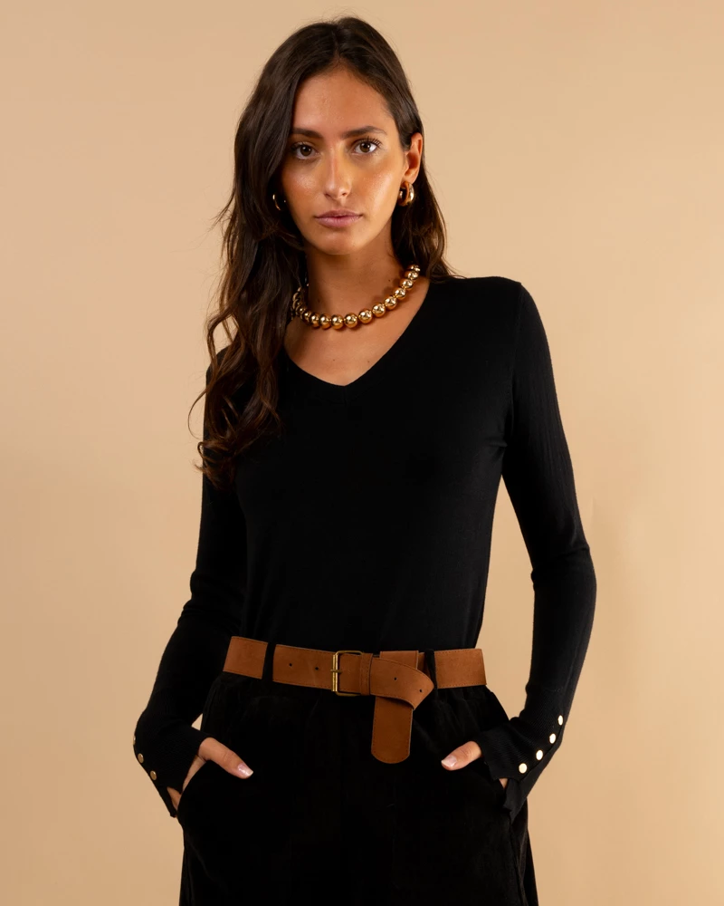 Pull col en v boutons