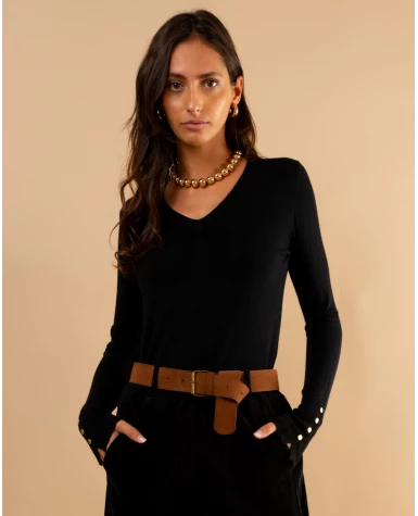 Pull col en v boutons