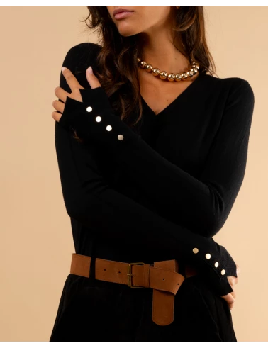 Pull col en v boutons