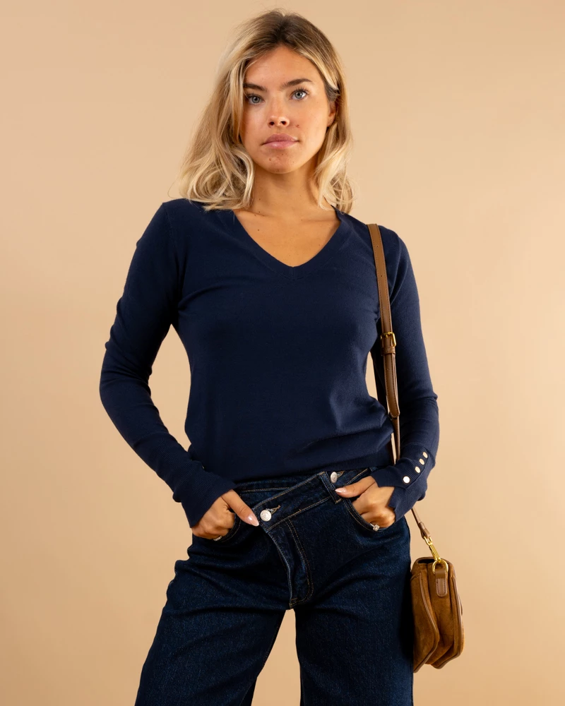 Pull col en v boutons