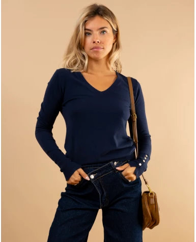 Pull col en v boutons