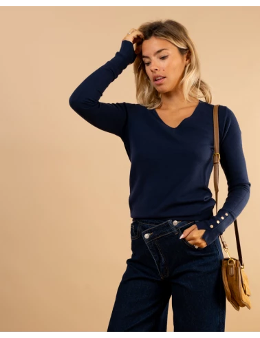 Pull col en v boutons