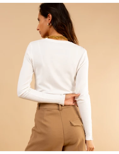 Pull col en v boutons