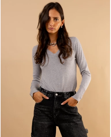 Pull col en v boutons